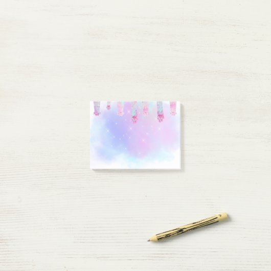 pastelkleuren post-it® notes (Op bureau)