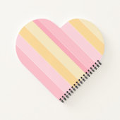 Pastelkleuren Roze vanille Geel, gestreept Notitieboek (Achterkant)