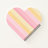 Pastelkleuren Roze Vanille Geel Wit Gestreept Notitieboek (Achterkant)