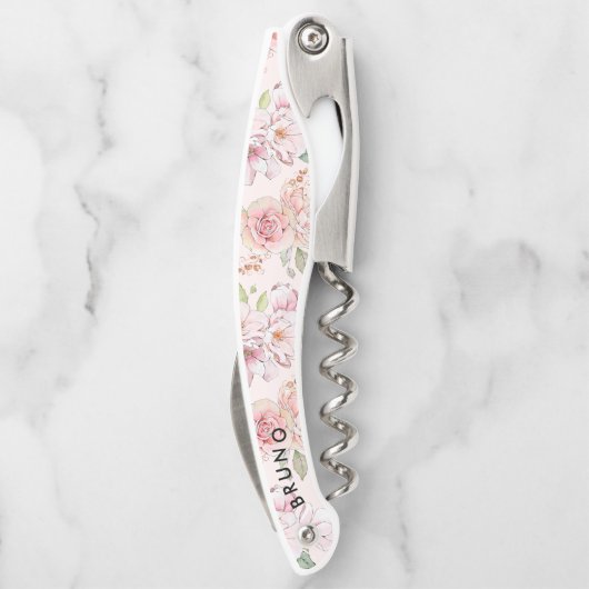 Pastelkleuren rozen patroon kurkentrekker (Achterkant)