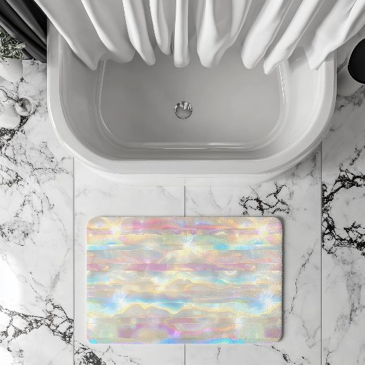 Pastelkleuren Schitterende Iriserende Strepen Patr Badmat
