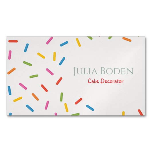 Pastelkleuren Strooigoed Magnetisch Visitekaartje (Voorkant)