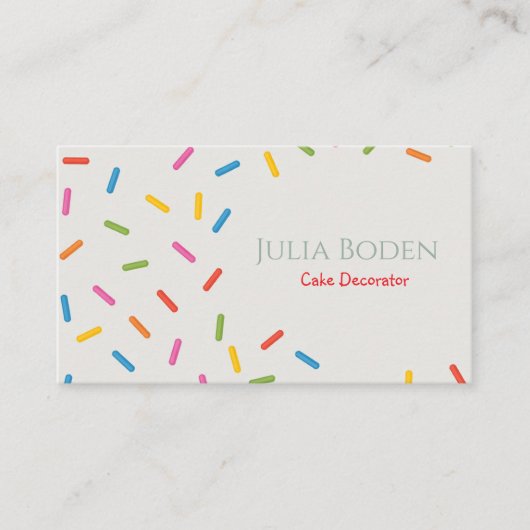 Pastelkleuren Strooigoed Visitekaartje (Voorkant)