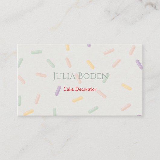 Pastelkleuren Strooisel Visitekaartje (Voorkant)