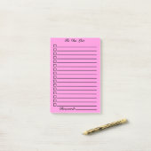 Pastelkleuren | Te gebruiken lijst | Helder roze Post-it® Notes (Op bureau)