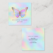 pastelkleuren vlinder vierkante visitekaartje (Voorkant / Achterkant)