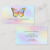 pastelkleuren vlinder visitekaartje (Voorkant / Achterkant)