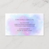 Pastelkleuren vlinderhaar en nagels visitekaartje (Achterkant)