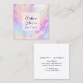 Pastelkleuren vloeibaar marmer vierkante visitekaartje (Voorkant / Achterkant)