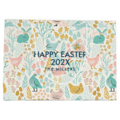 Pastelkleuren voor paaskleuren, naadloos patroon groot cadeauzakje (Achterkant)