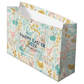 Pastelkleuren voor paaskleuren, naadloos patroon groot cadeauzakje (Voorkant Gekanteld)