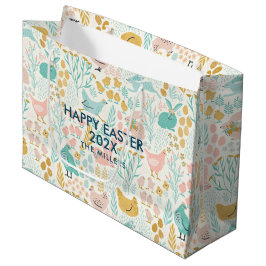 Pastelkleuren voor paaskleuren, naadloos patroon groot cadeauzakje