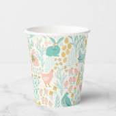 Pastelkleuren voor paaskleuren, naadloos patroon papieren bekers (Voorkant)