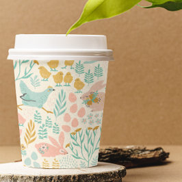 Pastelkleuren voor paaskleuren, naadloos patroon papieren bekers