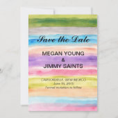 pastelkleuren waterverf opslaan datum save the date (Voorkant)