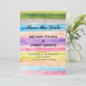 pastelkleuren waterverf opslaan datum save the date (Staand voorkant)