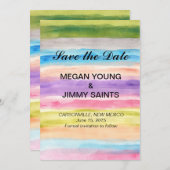 pastelkleuren waterverf opslaan datum save the date (Voorkant / Achterkant)