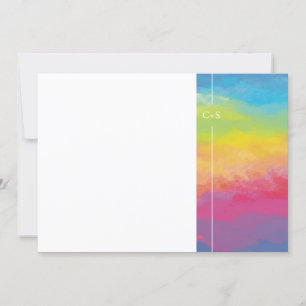 Pastelkleuren waterverf regenboog  kaart