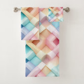 Pastelkleurig Abstract 3D-patroon Bad Handdoek (Insitu)