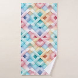 Pastelkleurig Abstract 3D-patroon Bad Handdoek