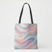 Pastelkleurig abstract golvend patroon tote bag (Voorkant)