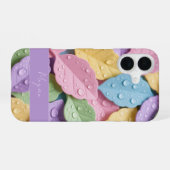Pastelkleurig Bladpatroon iPhone 16 Hoesje (Achterkant horizontaal)