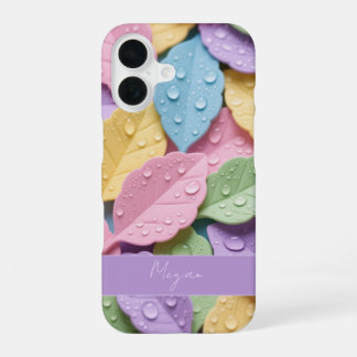 Pastelkleurig Bladpatroon iPhone 16 Hoesje