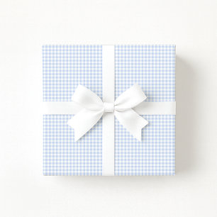 Pastelkleurig blauwe Gingham-cadeaupapier met prep Cadeaupapier