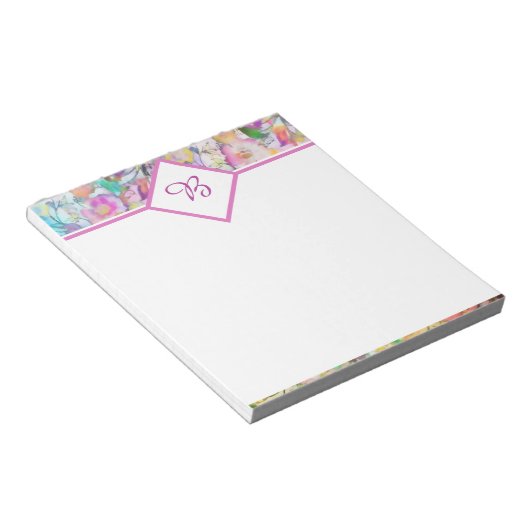 Pastelkleurig bloemen notitieblok (Schuin)