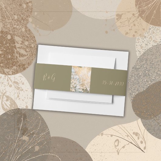 Pastelkleurig bloemenweide bruiloft uitnodigingen wikkel