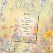 Pastelkleurig bloemenweide schuurhuwelijk informatiekaartje
