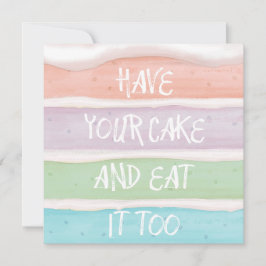 Pastelkleurig Cakedesign Kaart