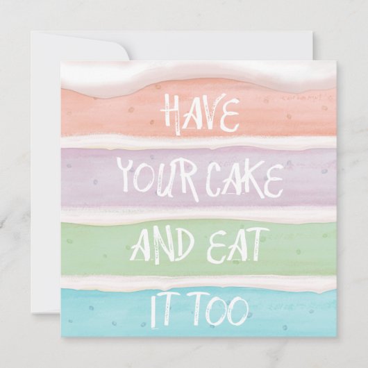 Pastelkleurig Cakedesign Kaart (Voorkant)