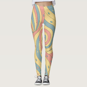 Pastelkleurig Candy Swirl Patroon met Sprinkels Leggings