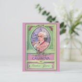 pastelkleurig Casanova-portret Briefkaart (Staand voorkant)