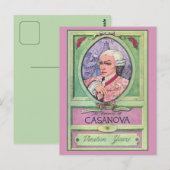 pastelkleurig Casanova-portret Briefkaart (Voorkant / Achterkant)