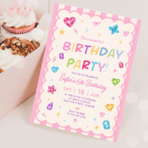 Pastelkleurig edelsteen verjaardagsfeest