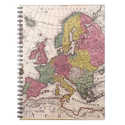 pastelkleurig Europa Notitieboek (Voorkant)