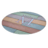 pastelkleurig hout rustieke initiaal opgericht jaa snijplank (Hoek)