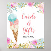 Pastelkleurig ijs bloem Cards & Cadeaus Bord Poster (Voorkant)