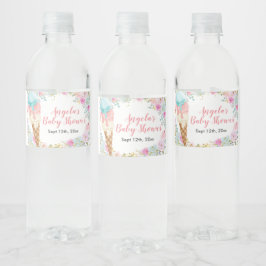Pastelkleurig Ijs Florale Waterfles Label Etiket