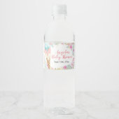 Pastelkleurig Ijs Florale Waterfles Label Etiket (Voorkant)
