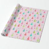Pastelkleurig kerstcadeaupapier cadeaupapier (Uitgerold)