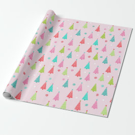 Pastelkleurig kerstcadeaupapier cadeaupapier