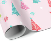 Pastelkleurig kerstcadeaupapier cadeaupapier (Rol Hoek)