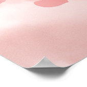 Pastelkleurig konijn met hartjes Bruine ogen roze Poster (Hoek)