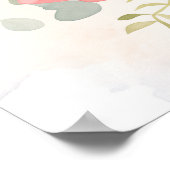 Pastelkleurig konijn met rozen en rode strik poster (Hoek)