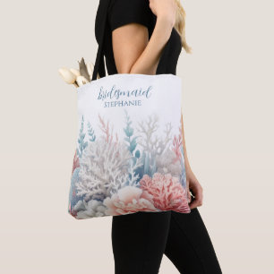 Pastelkleurig Koraalrif-Strand Bruiloft-Bruidsmeis Tote Bag