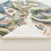 Pastelkleurig Kustdorp Ontsnapping Sherpa Deken (3/4)