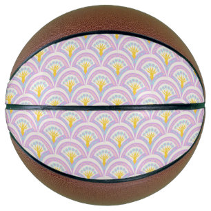 Pastelkleurig omhullingspatroon basketbal